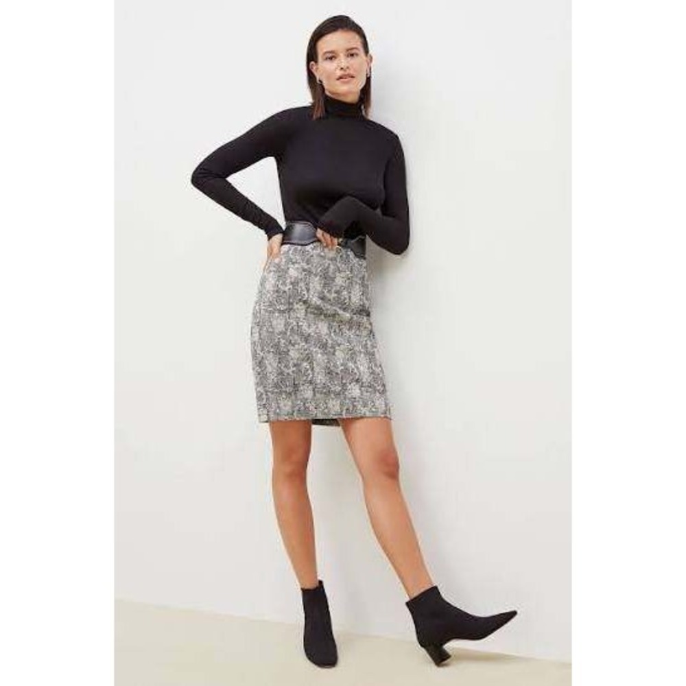 MM LaFleur Noho Pencil Skirt Women's +3 3X Black White Crackle Professional - Picture 4 of 9